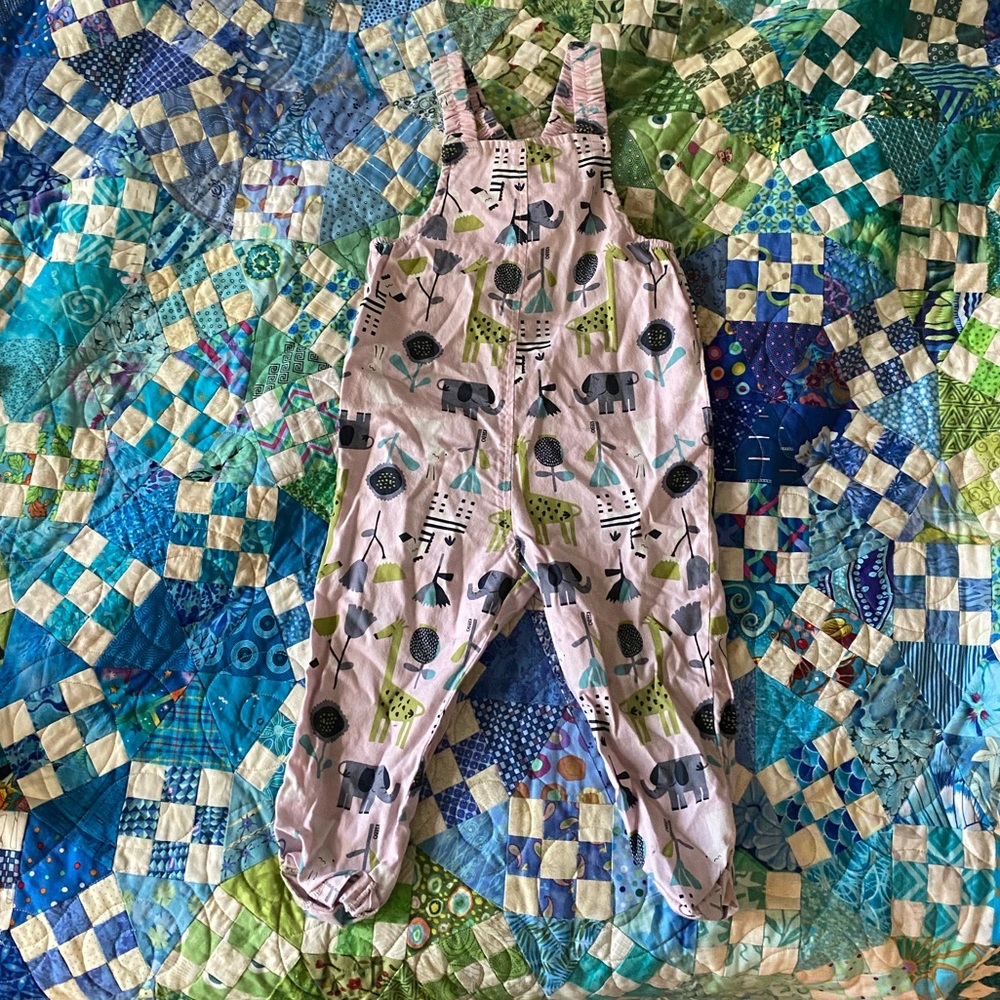 Animal print overalls